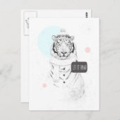 Carte Postale Tigre de neige (Devant / Derrière)