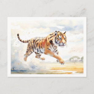 Carte Postale Tigre en Action 2
