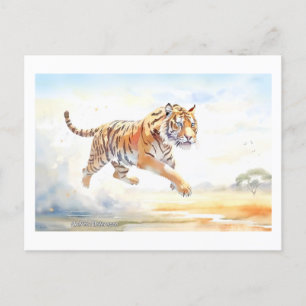 Carte Postale Tigre en action 3