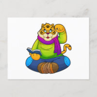 Tigre en intello avec livre