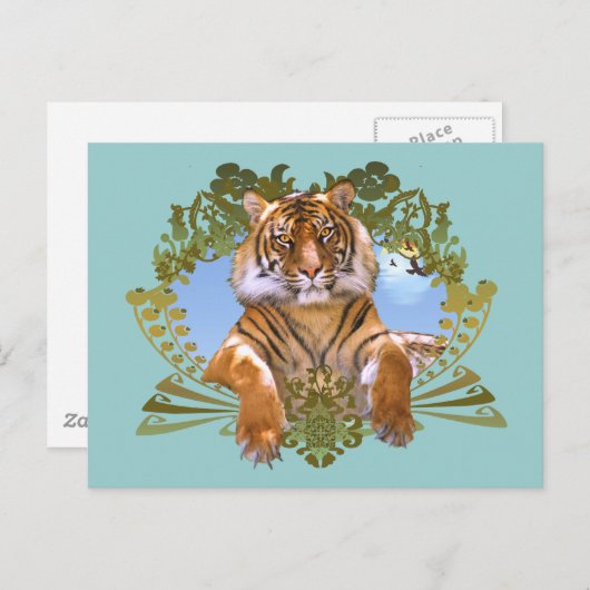 Carte Postale Tigre - espèce menacée (Devant / Derrière)