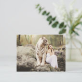 Carte Postale Tigre et dame du Bengale (Debout devant)