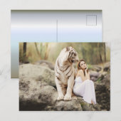 Carte Postale Tigre et dame du Bengale (Devant / Derrière)