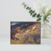 Carte Postale Tigre et Lion (Debout devant)