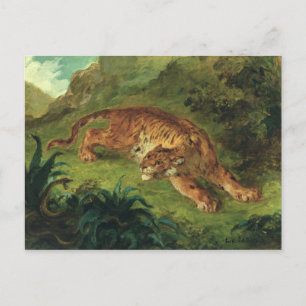 Carte Postale Tigre et serpent, 1858
