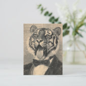 Carte Postale Tigre mignon dans un collage Tux (Debout devant)