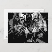 Carte Postale Tigre noir et blanc (Devant / Derrière)