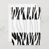 Carte Postale Tigre noir et blanc. Motif de tigre. (Devant / Derrière)
