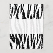 Carte Postale Tigre noir et blanc. Motif de tigre. (Devant)