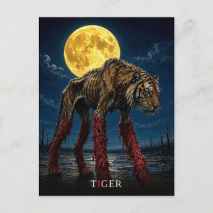 Carte Postale Tigre Pattes Brûlantes gothique Surréaliste
