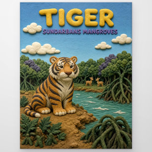 Carte Postale Tigre Sundarbans Mangroves Moderne KlayKoo