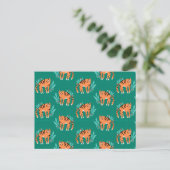 Carte Postale Tigres avec fleurs (Debout devant)