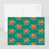 Carte Postale Tigres avec fleurs (Devant / Derrière)