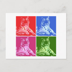 Carte Postale Tigres colorés