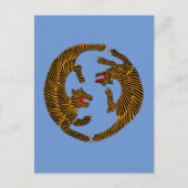 Carte Postale Tigres d'art populaire japonais (Devant)