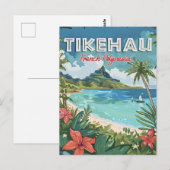 Carte Postale Tikehau : Où les sables roses rencontrent les eaux (Devant / Derrière)