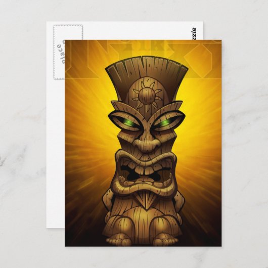 Carte postale Tiki (Devant / Derrière)