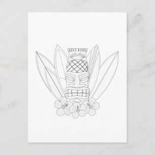 Carte postale Tiki Adult Coloration
