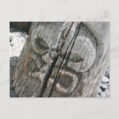 Carte Postale Tiki en bois hawaïen (Devant)