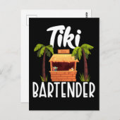 Carte Postale Tiki Hawaii Bartender Funny Tahitian Drink Mixer (Devant / Derrière)
