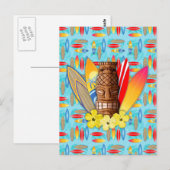 Carte Postale Tiki Mask and Surfboards (Devant / Derrière)