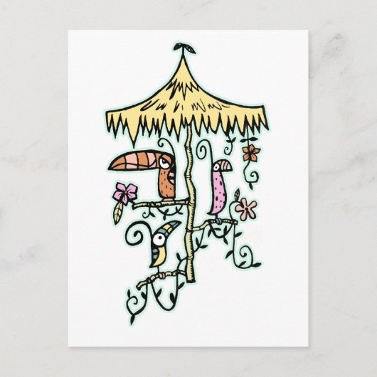 Carte Postale Tiki Room Birds on a Perch par Tiki Stony (Devant)