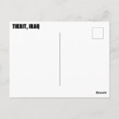 Carte Postale Tikrit, Affiche de bienvenue irakienne (Dos)