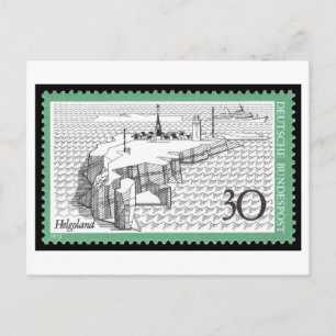 Carte Postale Timbre allemand vintage Helgoland années 1970
