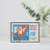 Carte postale Timbre Andrian Nikolayev Vostok 3 UR (Debout devant)