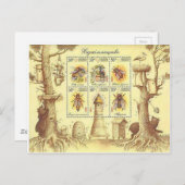 Carte Postale Timbre d'apiculture ukrainienne (Devant / Derrière)