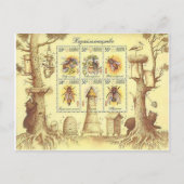 Carte Postale Timbre d'apiculture ukrainienne (Devant)