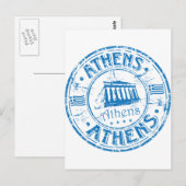 Carte Postale Timbre d'Athènes (Devant / Derrière)