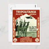Carte Postale Timbre de la Tripolitaine 80 centesimi 1934 (Devant / Derrière)