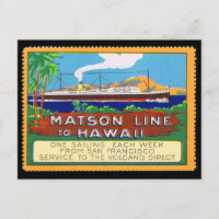 Timbre de l'affiche de Matson Lines vers 1915
