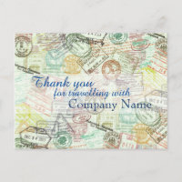 Timbre de passeport Voyage PostCard-Merci