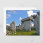 Carte Postale timbre des talaiots sur l'île de Minorque (Devant / Derrière)