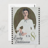 Carte Postale Timbre Emily Dickinson (Devant / Derrière)