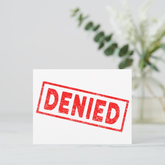 Carte Postale Timbre en caoutchouc rouge refusé (Debout devant)