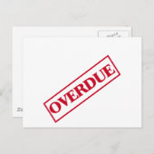 Carte Postale Timbre en retard - Encre rouge (Devant / Derrière)