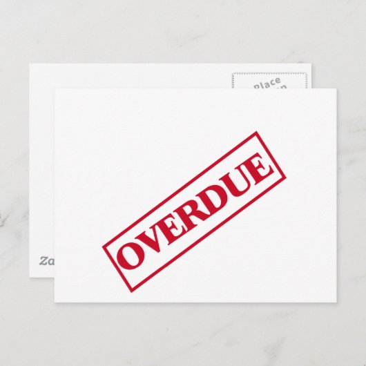 Carte Postale Timbre en retard - Encre rouge (Devant / Derrière)