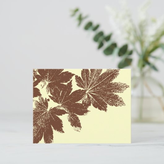 Carte Postale Timbre feuille Brown (Debout devant)