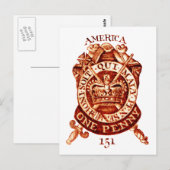 Carte Postale Timbre fiscal américain 1765 (Devant / Derrière)