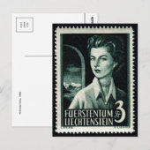 Carte postale Timbre gravé vintage (Devant / Derrière)