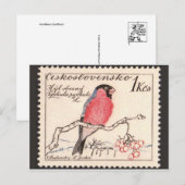Carte postale Timbre gravé vintage (Devant / Derrière)