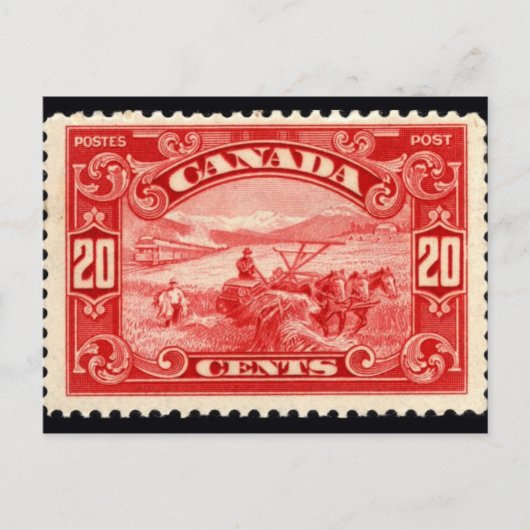 Carte postale Timbre gravé vintage (Devant)