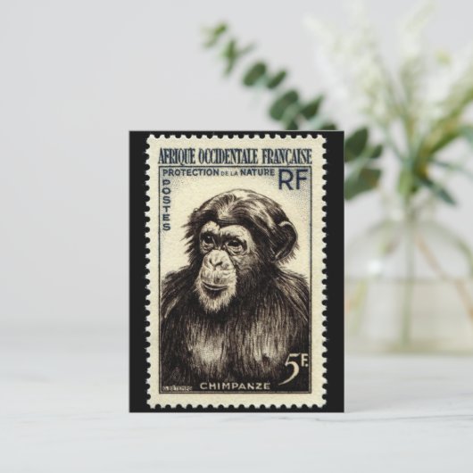 Carte postale Timbre gravé vintage (Debout devant)