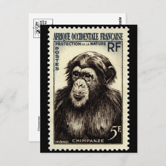 Carte postale Timbre gravé vintage (Devant / Derrière)