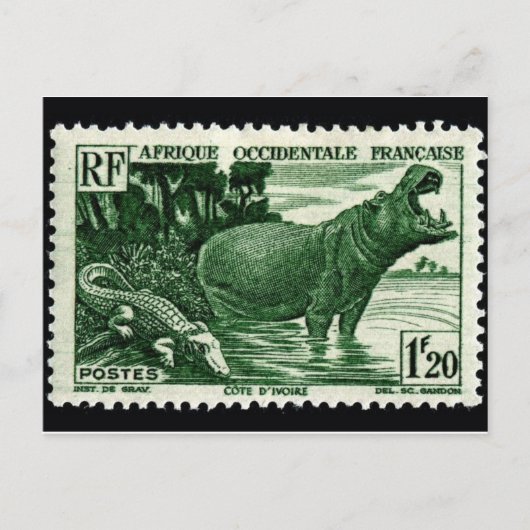 Carte postale Timbre gravé vintage (Devant)