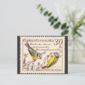 Carte postale Timbre gravé vintage (Debout devant)