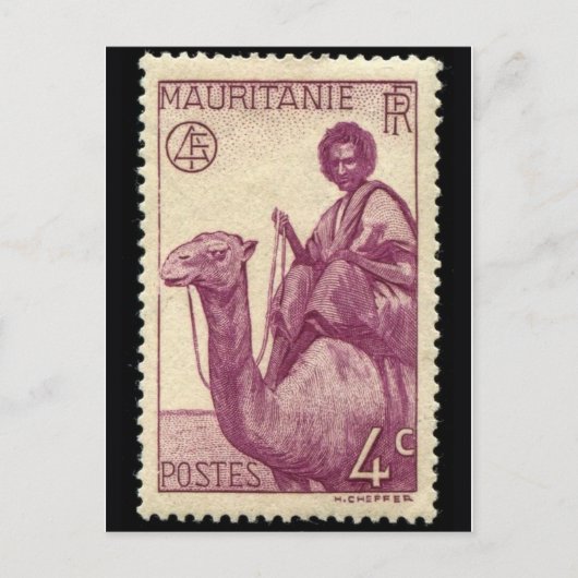 Carte postale Timbre gravé vintage (Devant)